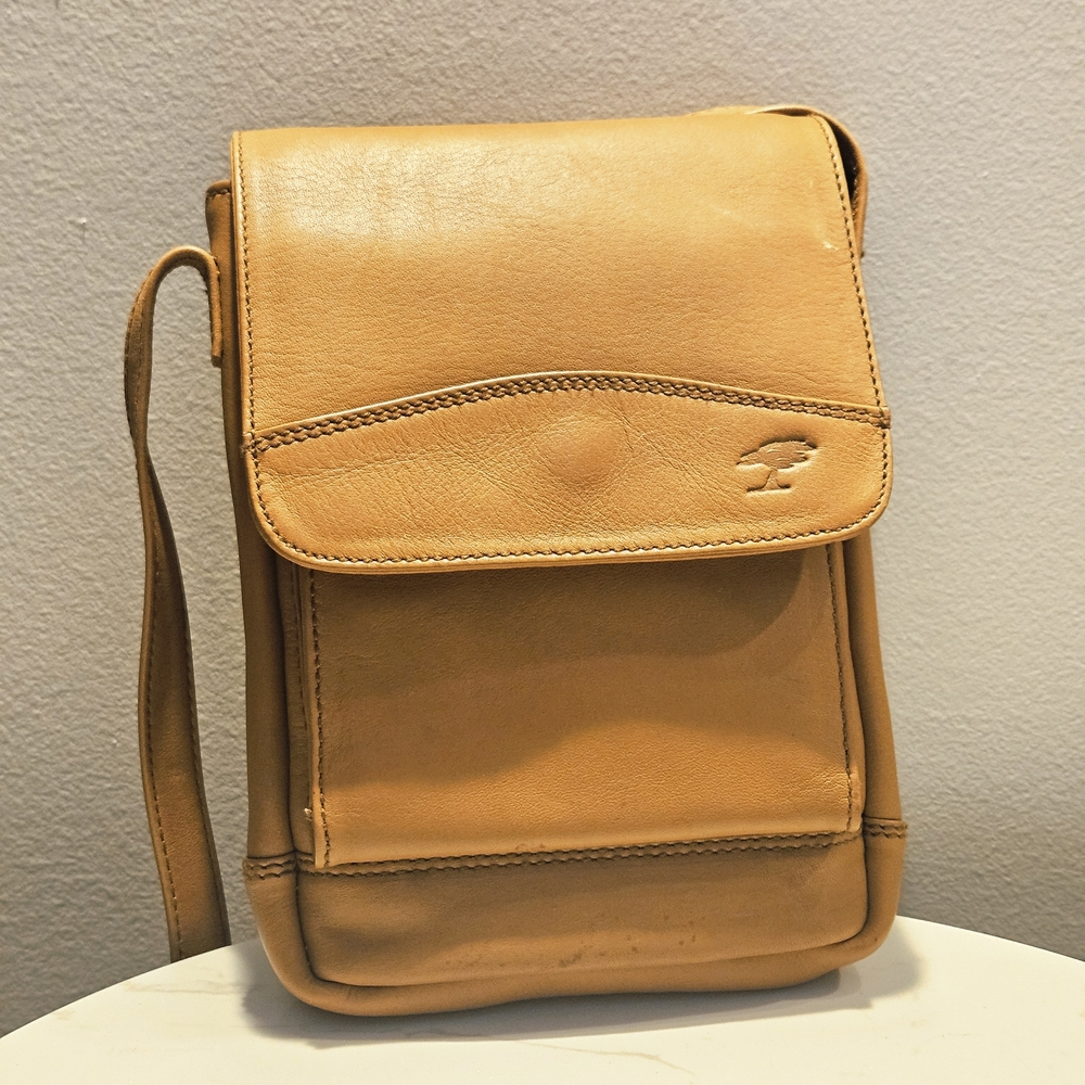 Ellington Camel Leather Crossbody Bag